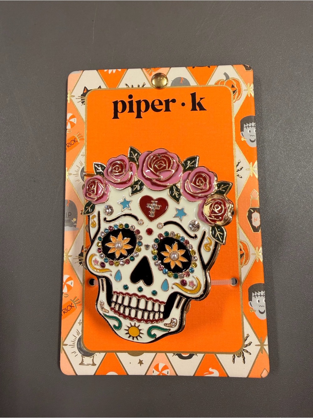 Piper K dia de muertos hair clip